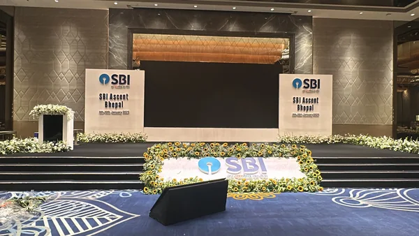 SBI Ascent — Stage set and branding · Hotel Taj, Bhopal